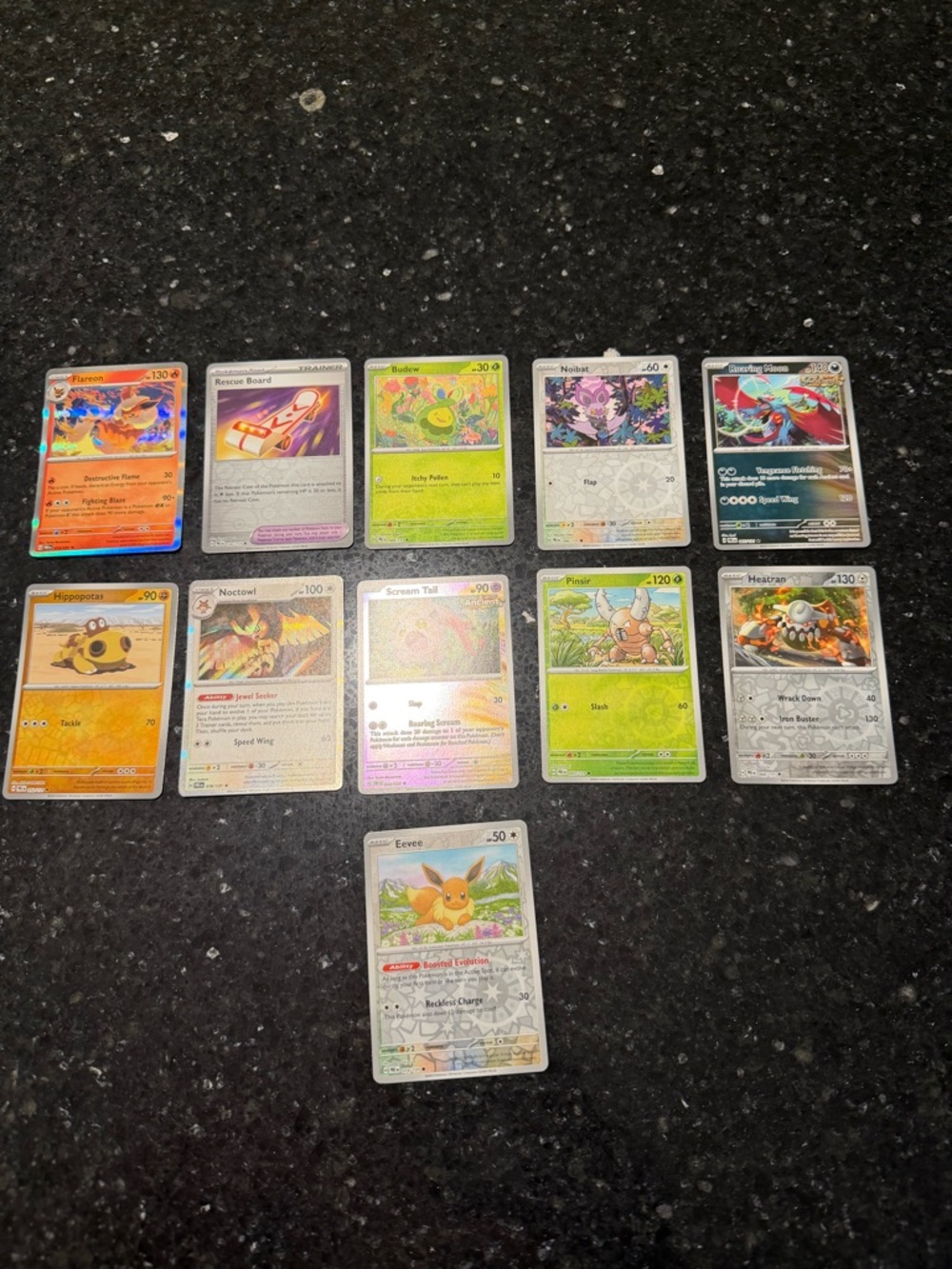 11 Assorted Pokémon Holo Cards + Poster
